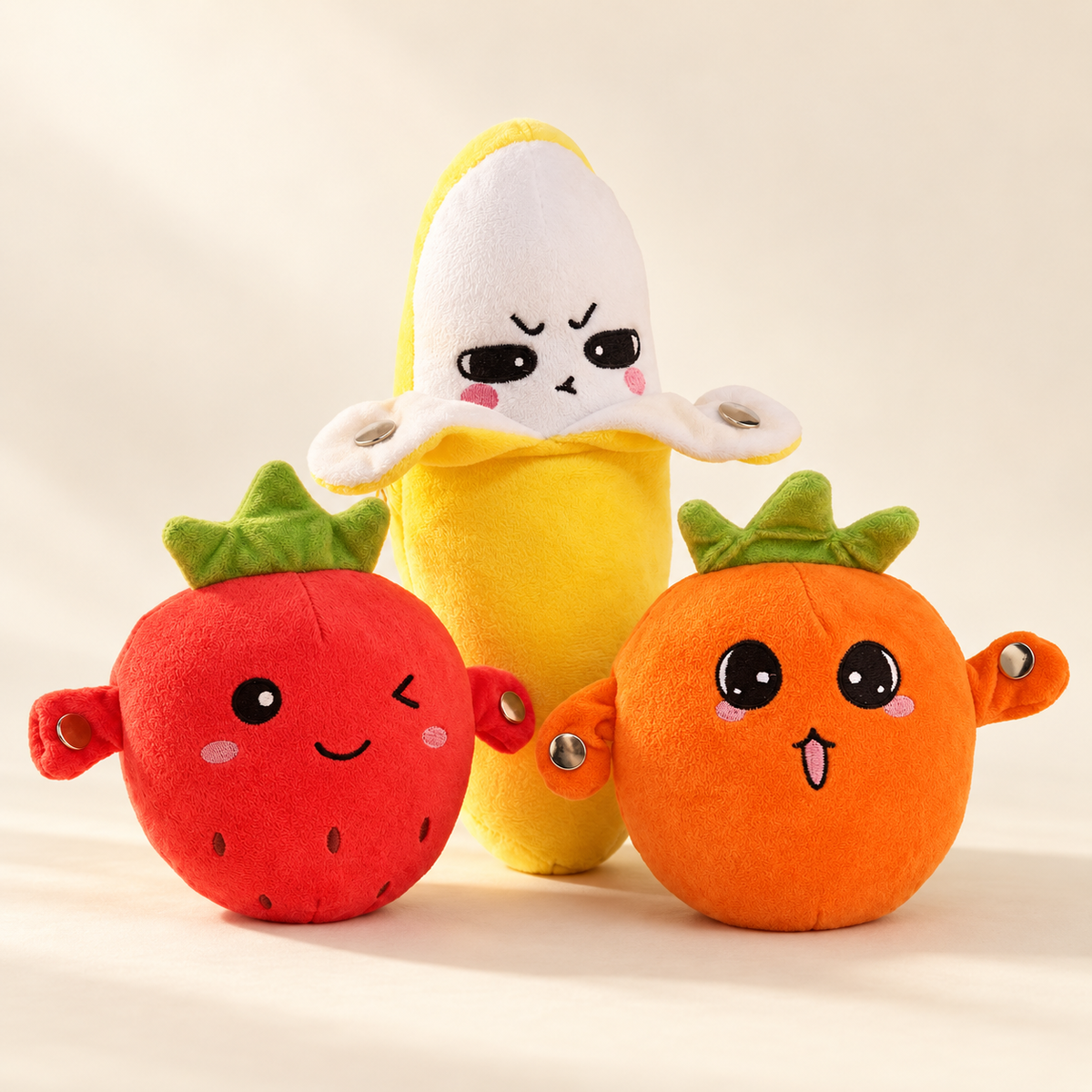 Frutiko : peluches musicales banane, fraise et orange